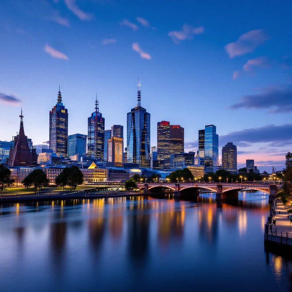 Southbank Melbourne skyline