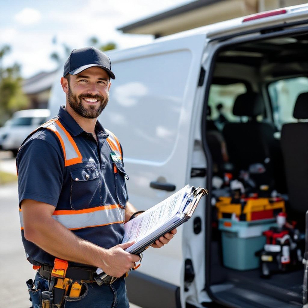 Reservoir tradie on site