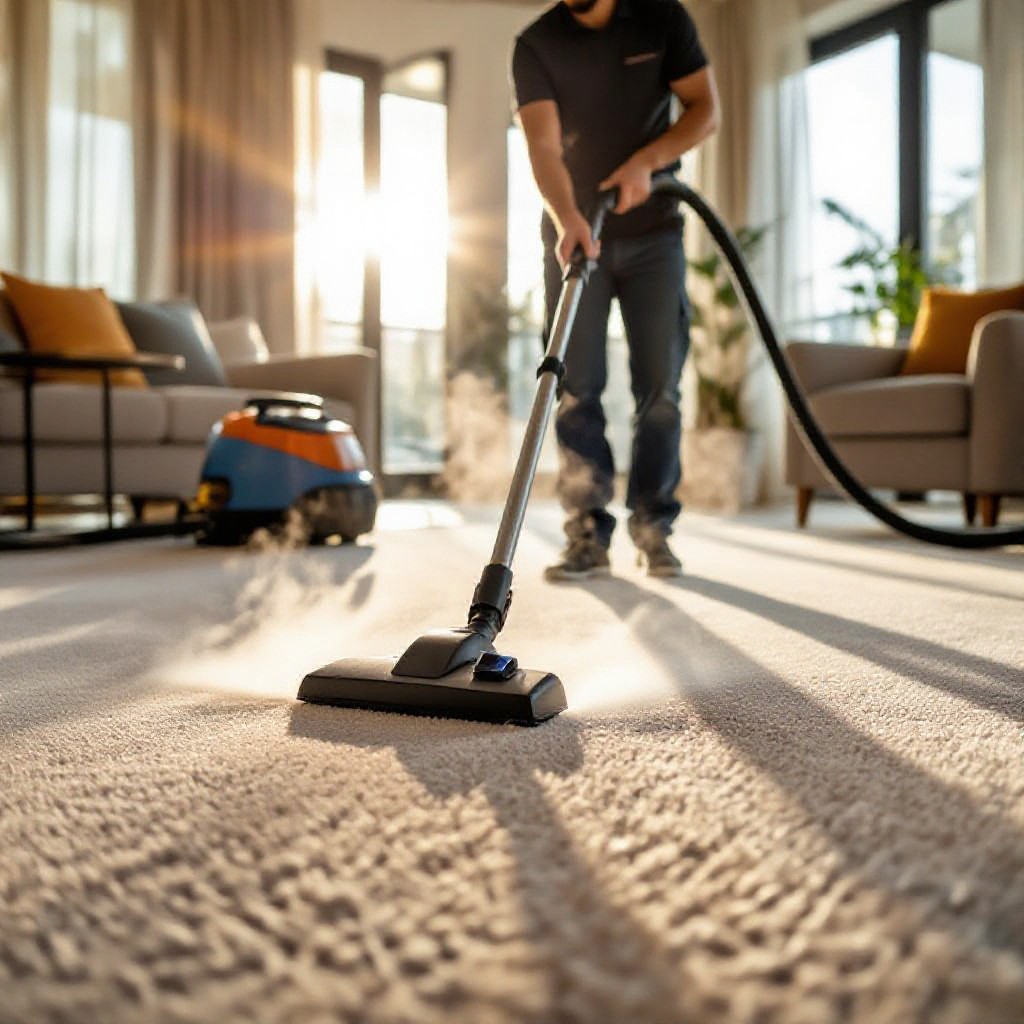 Melbourne carpet cleaner in action