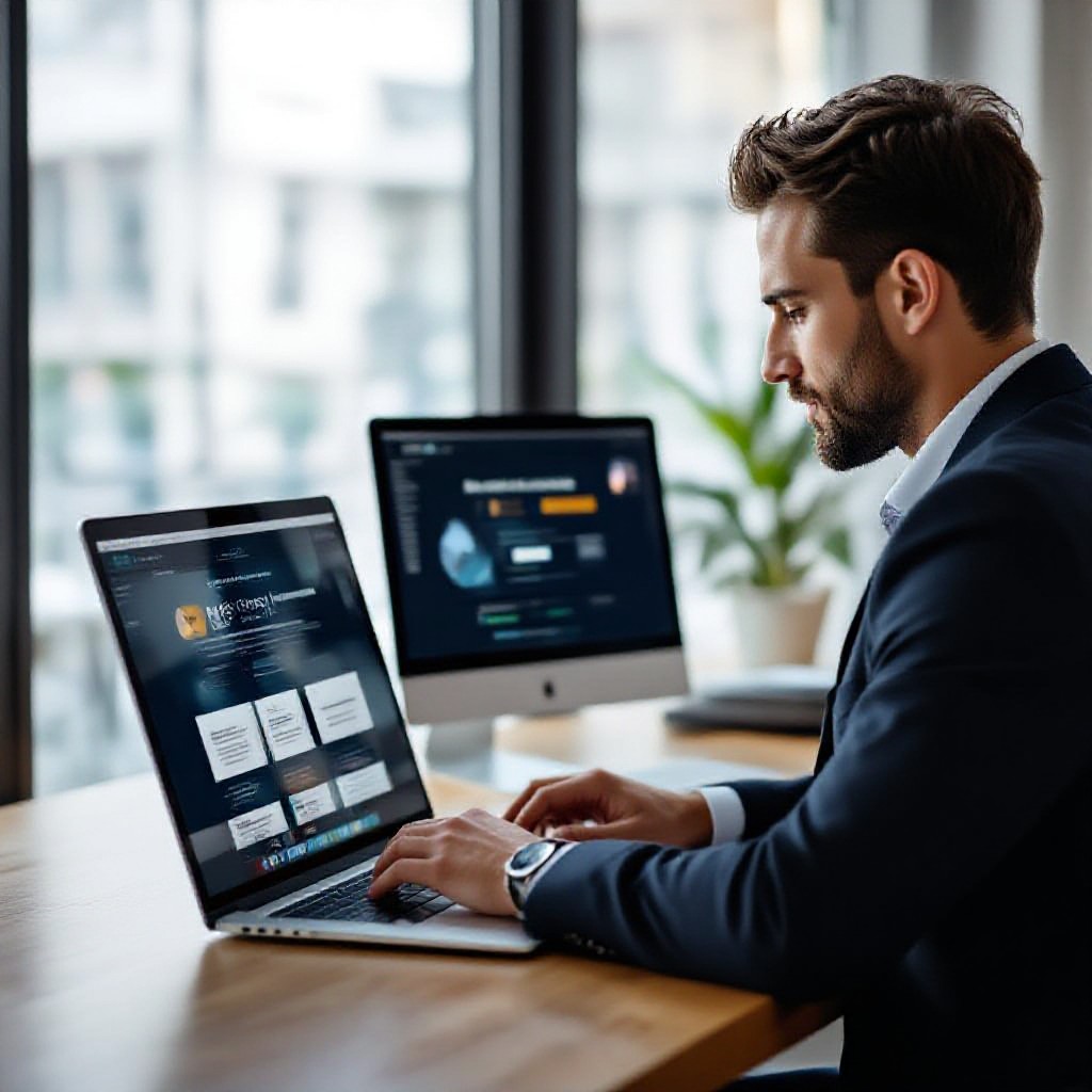 professional website on laptop