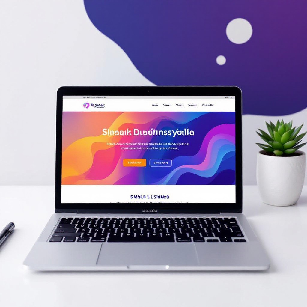 small business website on laptop