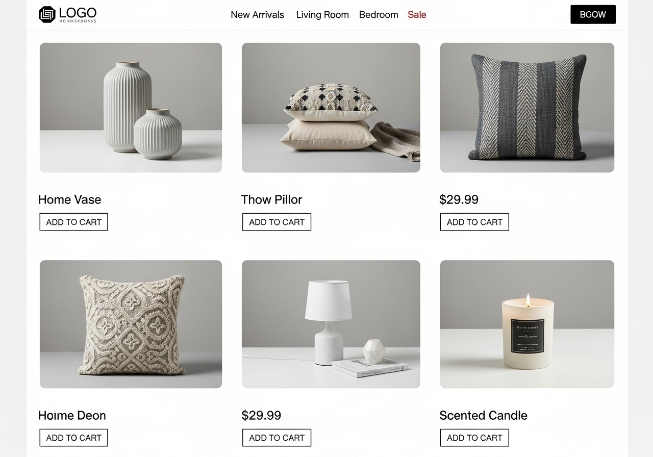 Home goods product catalogue