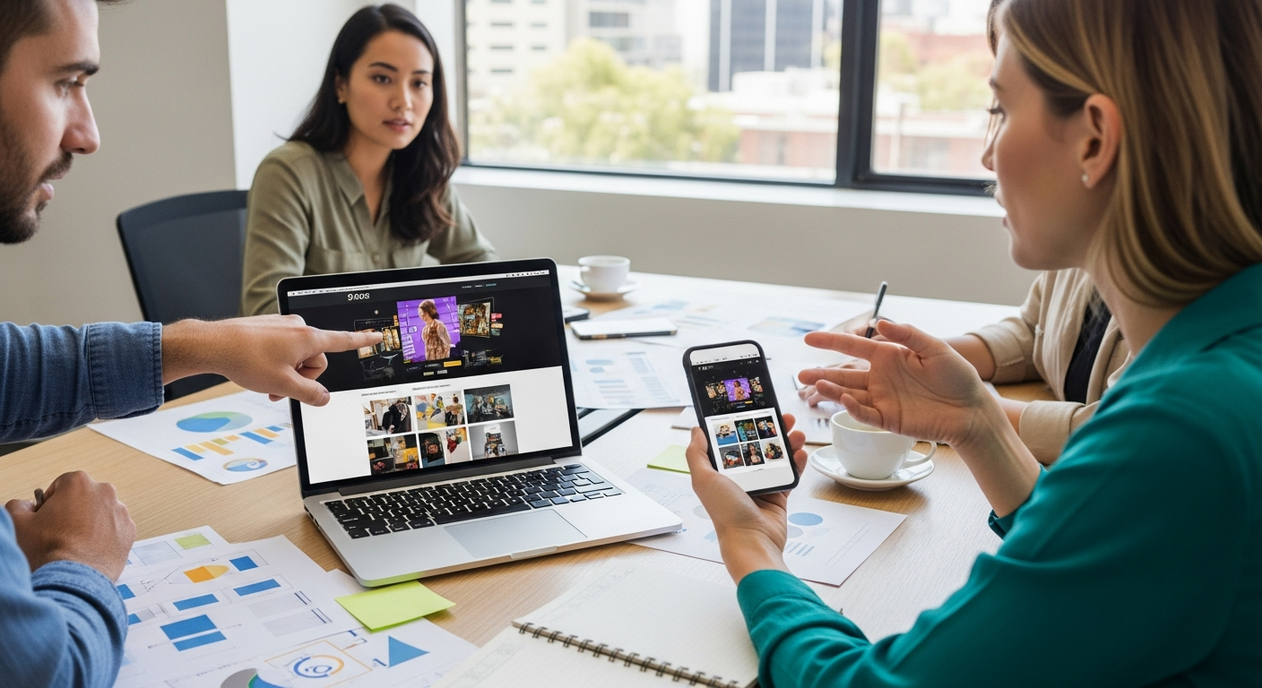 Agency reviewing website design