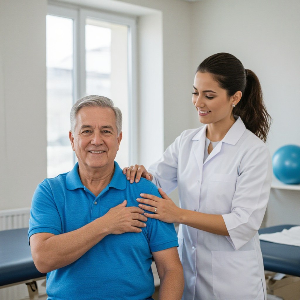 Physiotherapist with patient