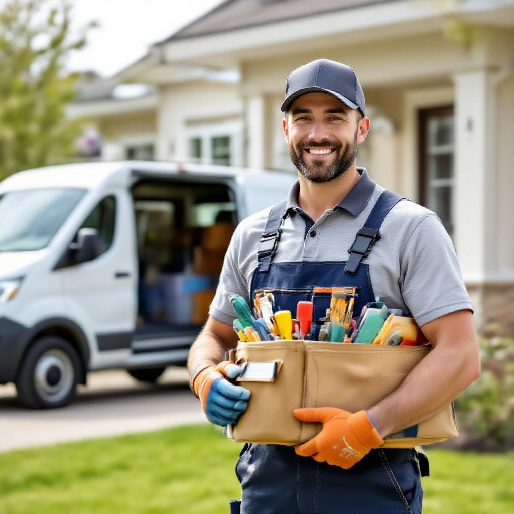 local tradesperson outside house