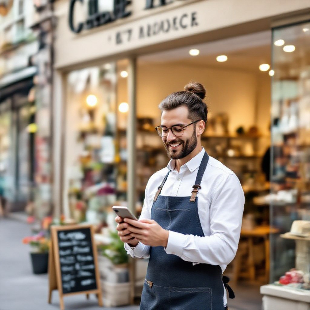 small business website on phone