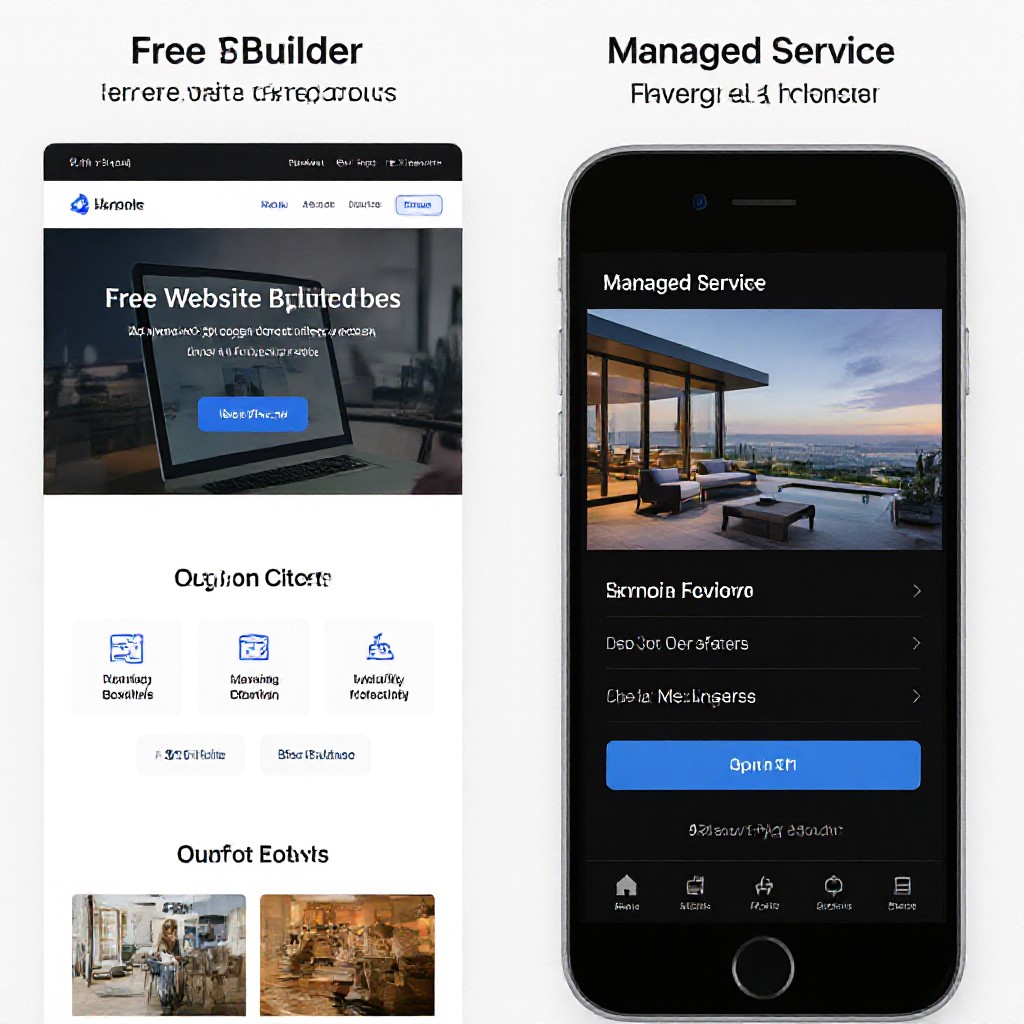 Comparison of free web builder vs managed website service