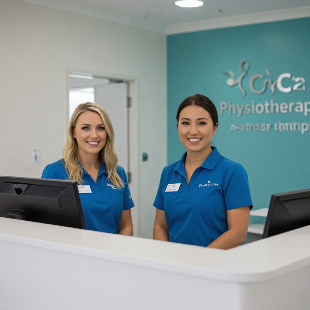 Clinic reception ready for bookings