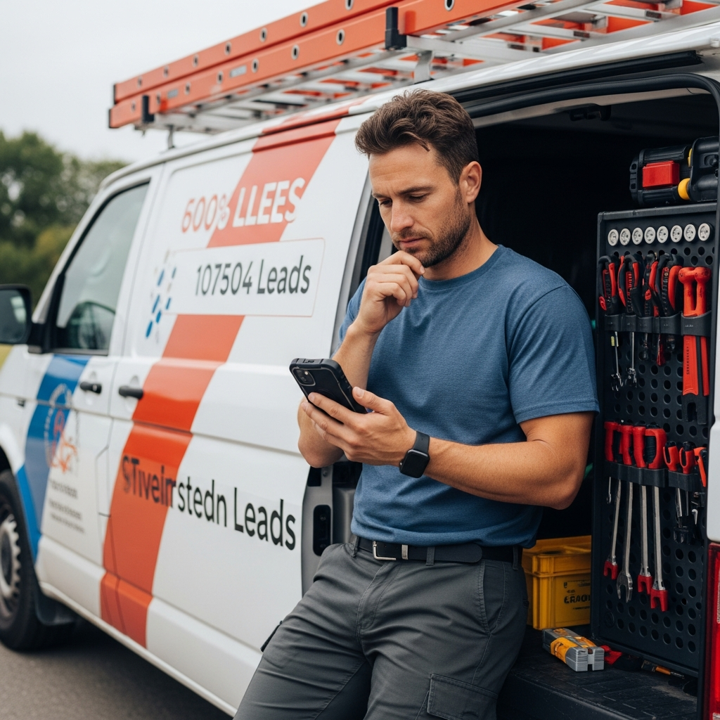 small business owner checking leads