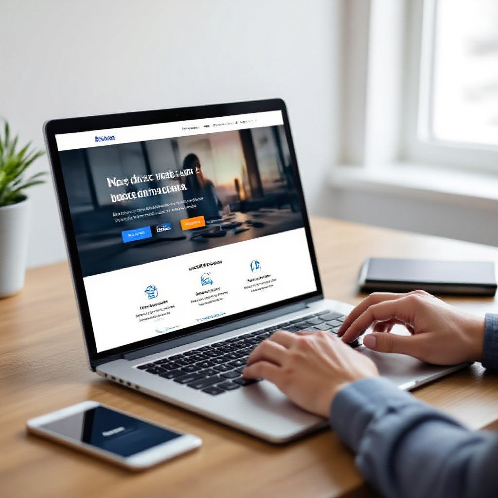 Person building website