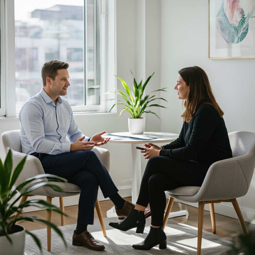 psychologist consulting client