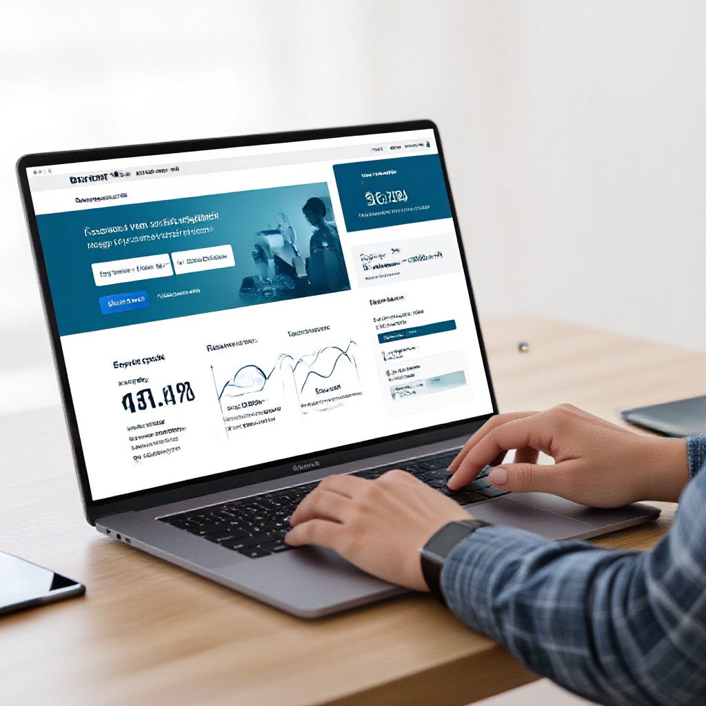 Designer reviewing website