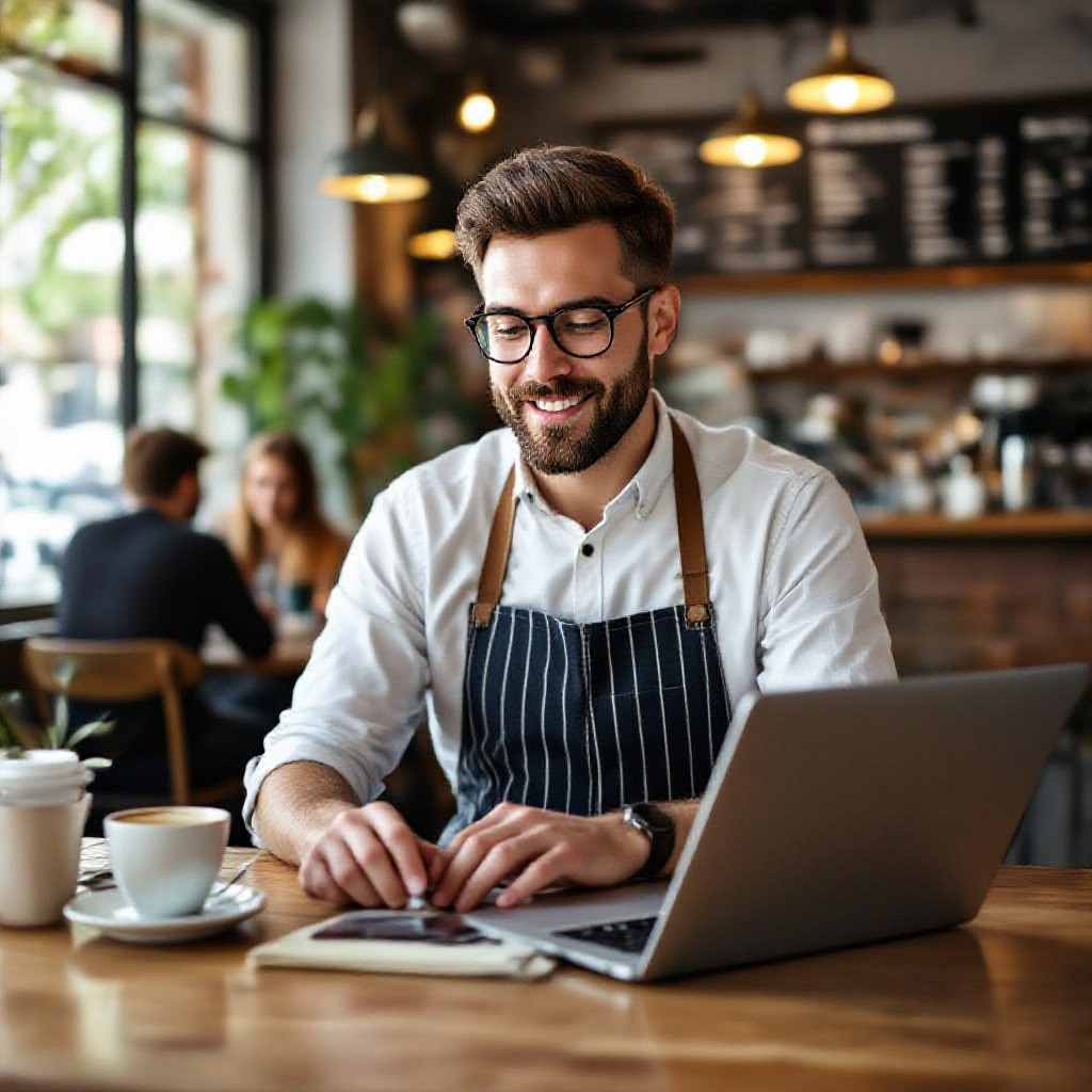 Building website on laptop