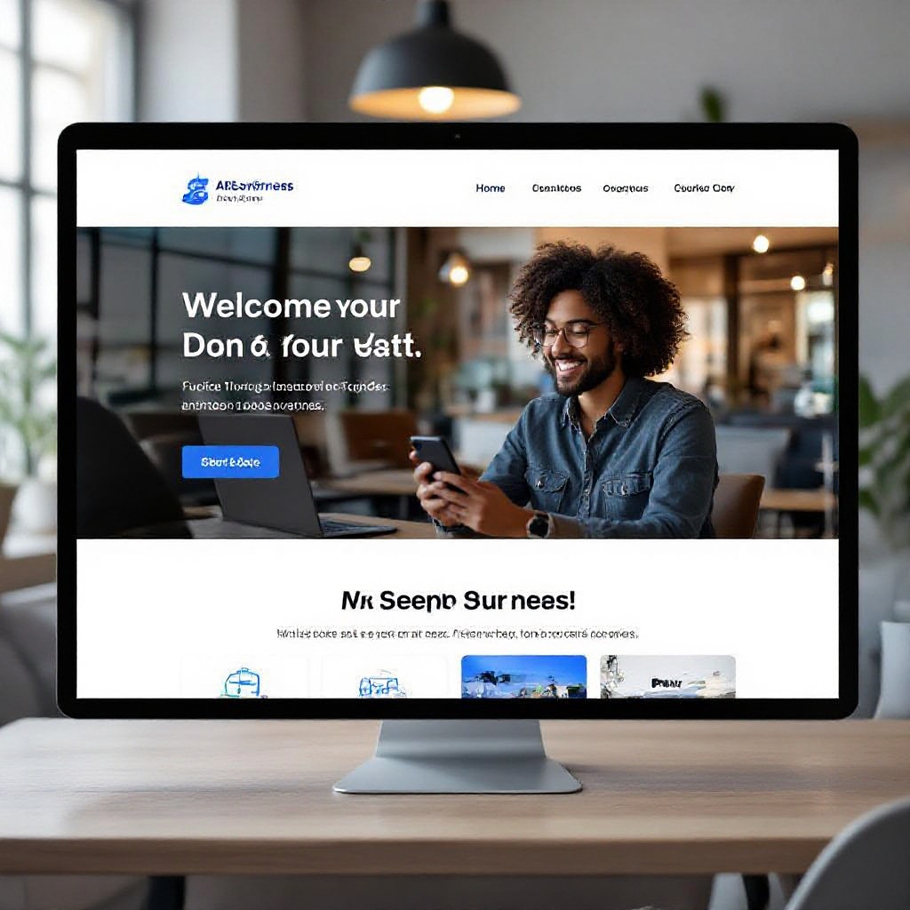 Business owner viewing website preview on phone
