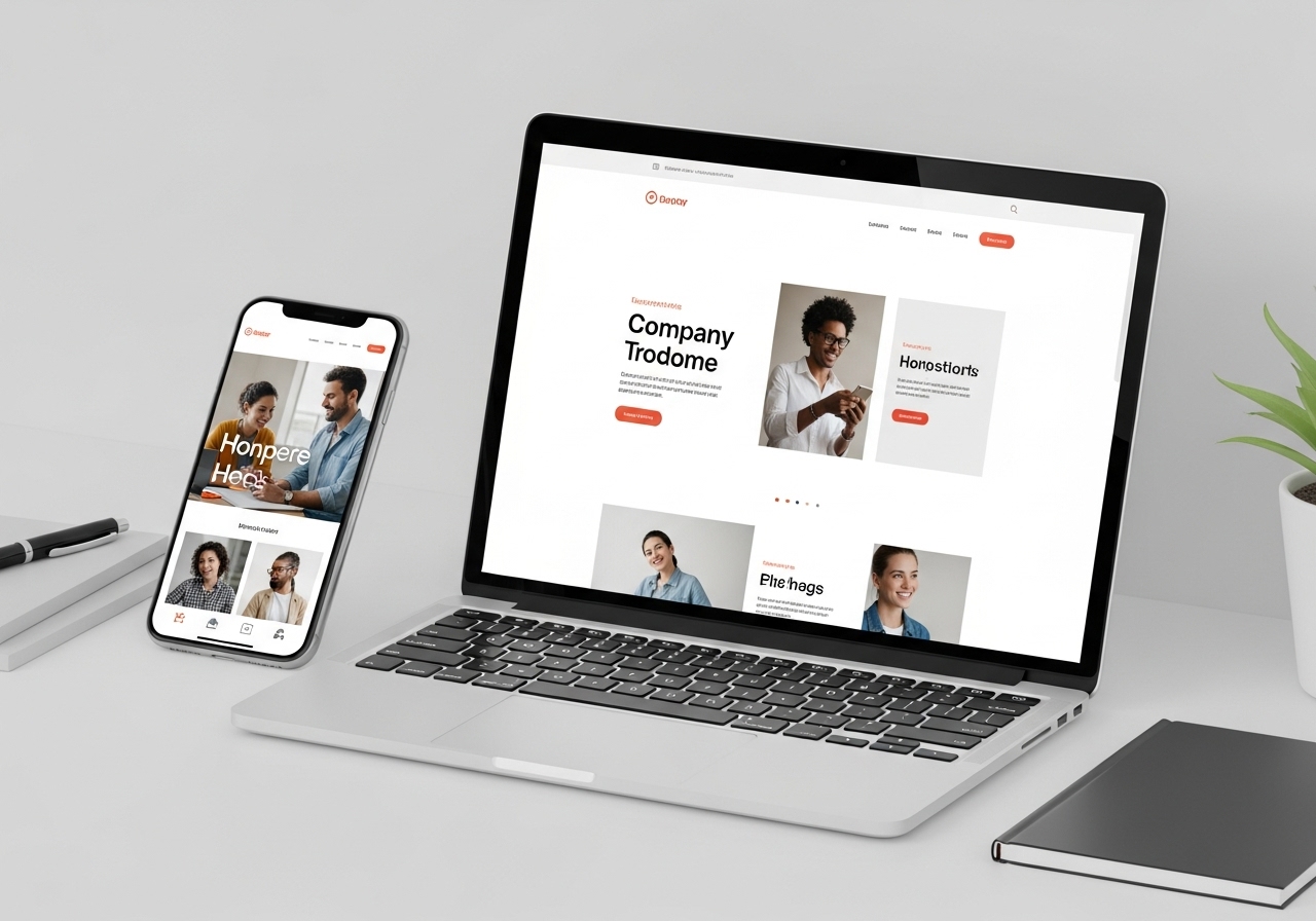Professional website mockups showcasing modern web design