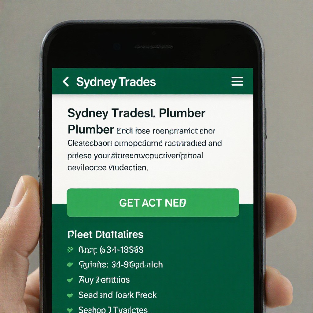 Sydney business website on mobile