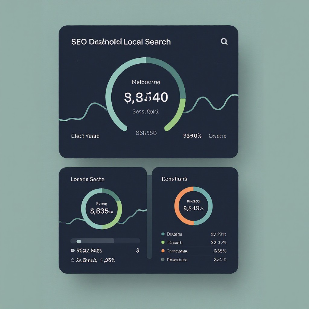SEO dashboard with Melbourne map