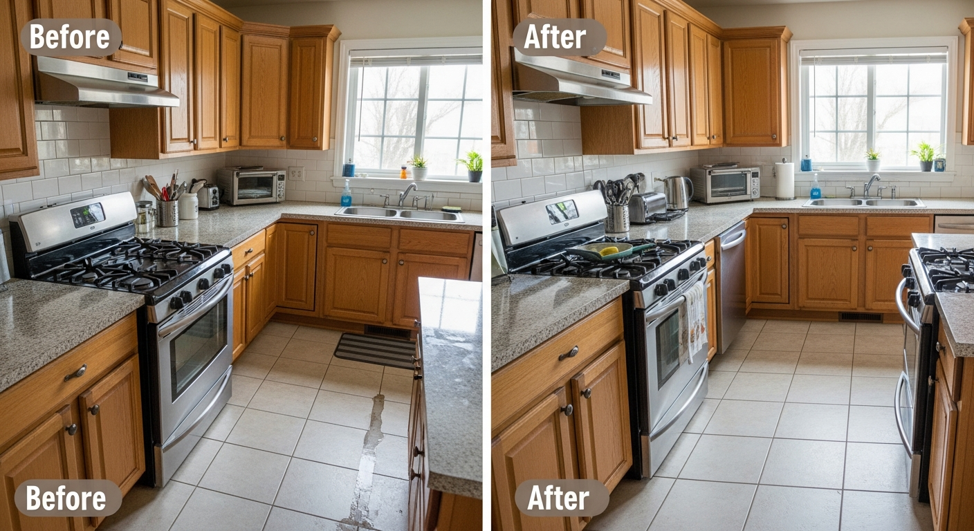 before and after cleaning