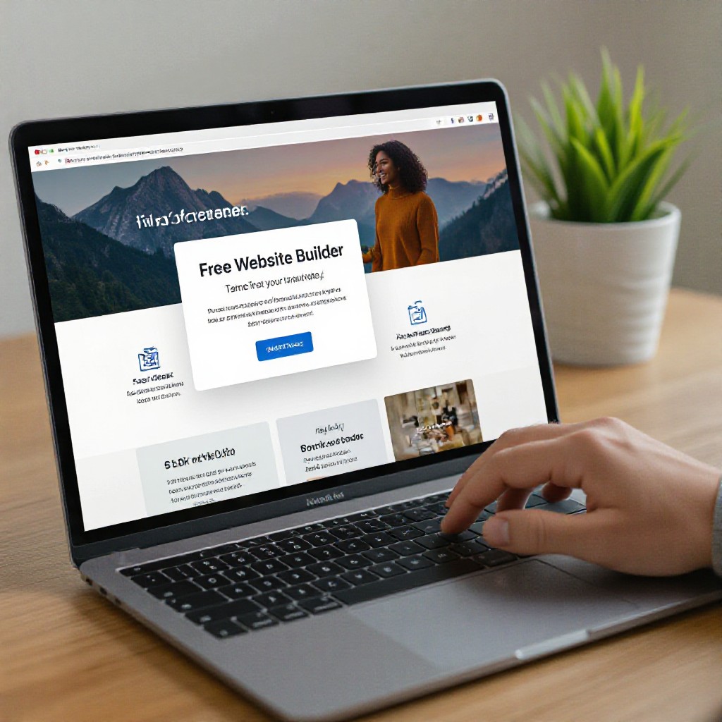 free website creation on a laptop