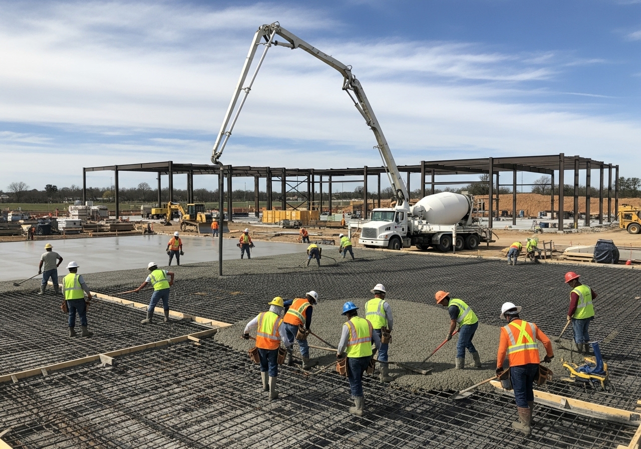 Commercial slab pour