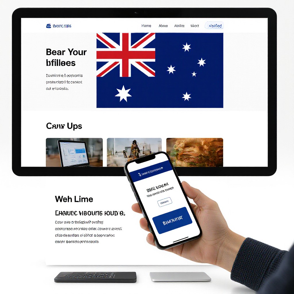 Small business owner previewing website on mobile