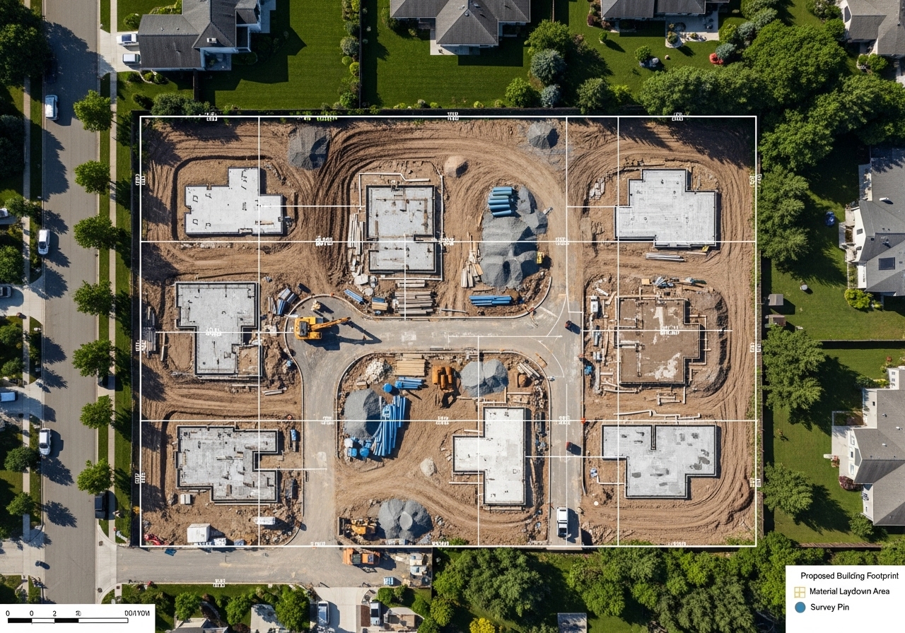 Drone aerial survey map