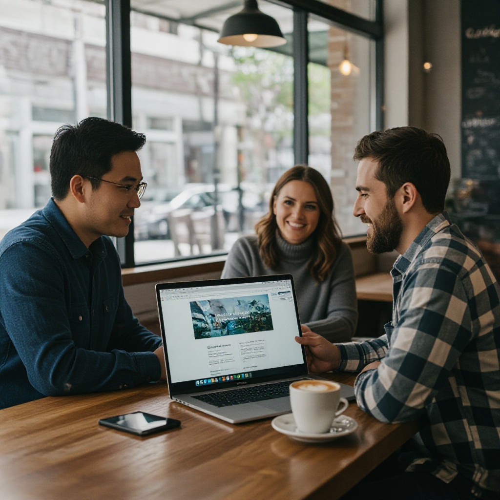 local web designer meeting small business owner