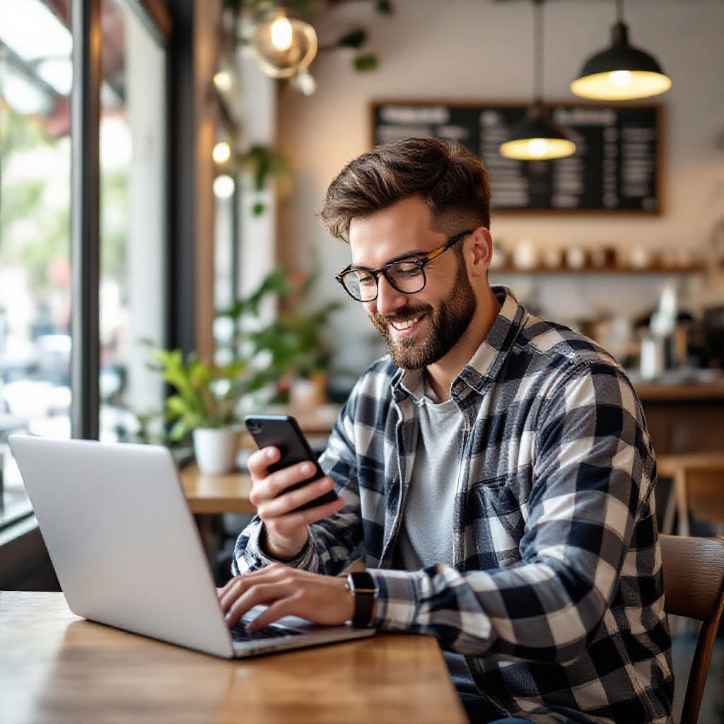 Small business website on mobile and laptop