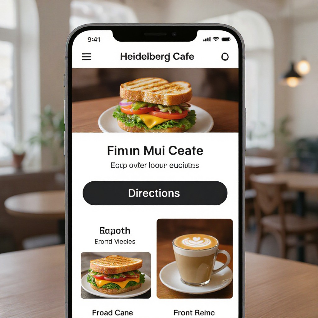 Mobile website preview for Heidelberg cafe