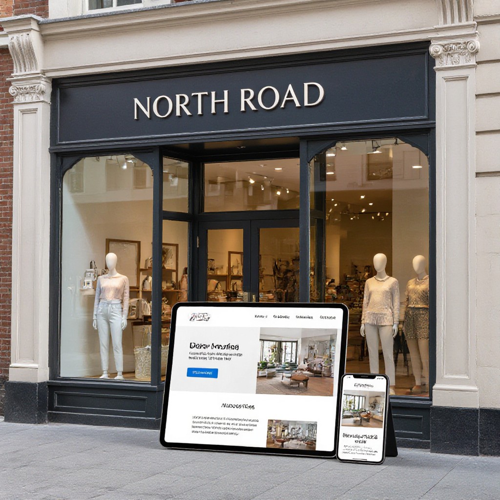 North Road business website shown on tablet and phone