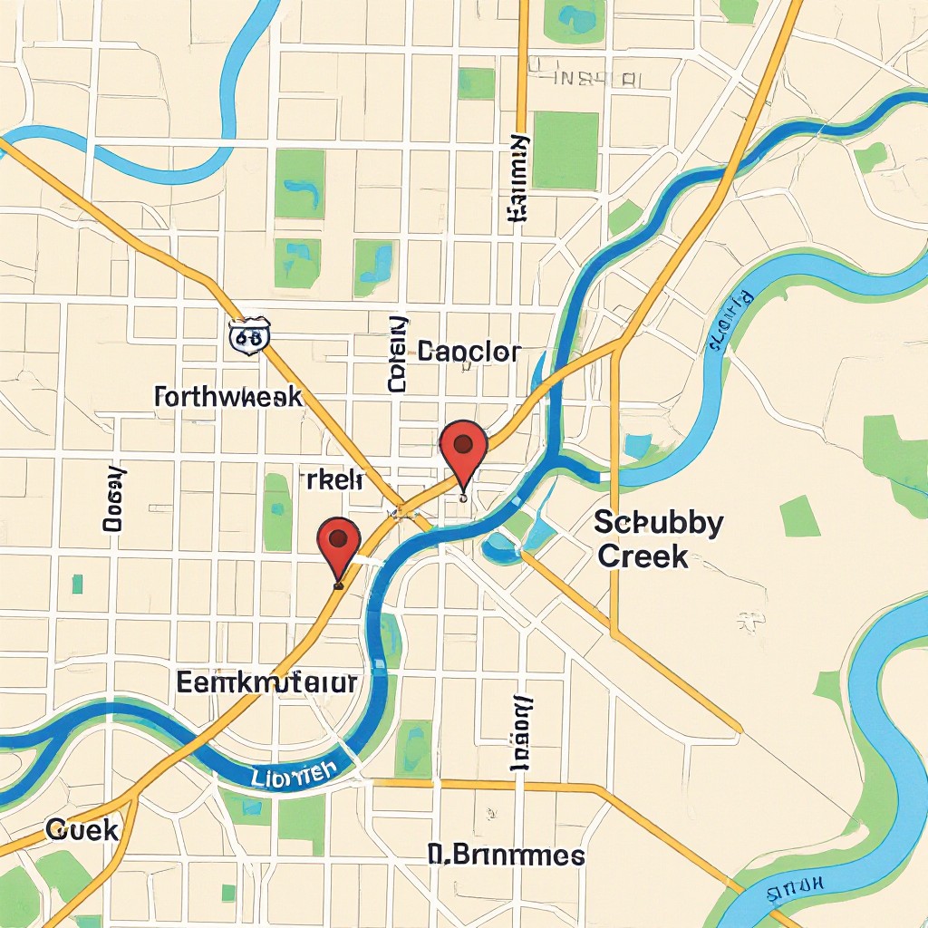 Map showing Scrubby Creek local search results