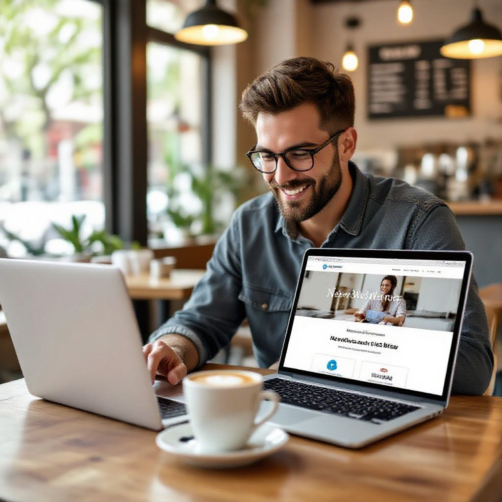 small business website on laptop