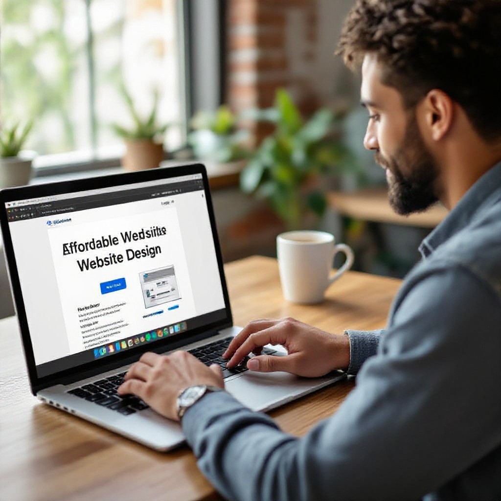 Affordable website designer preview on laptop