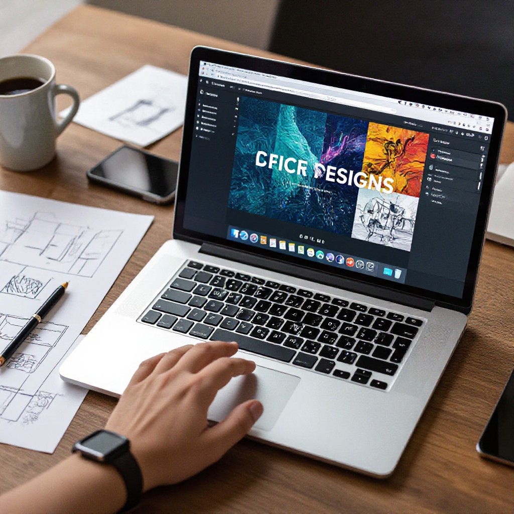 designer working on creative website