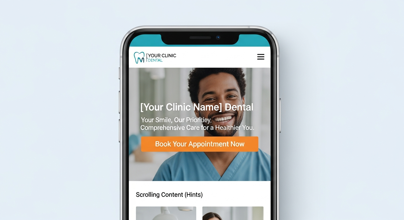 dentist website on mobile