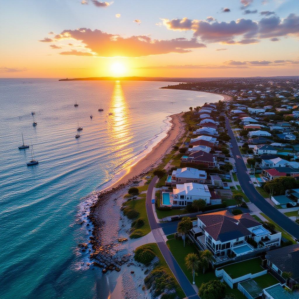 Ricketts Point foreshore aerial view