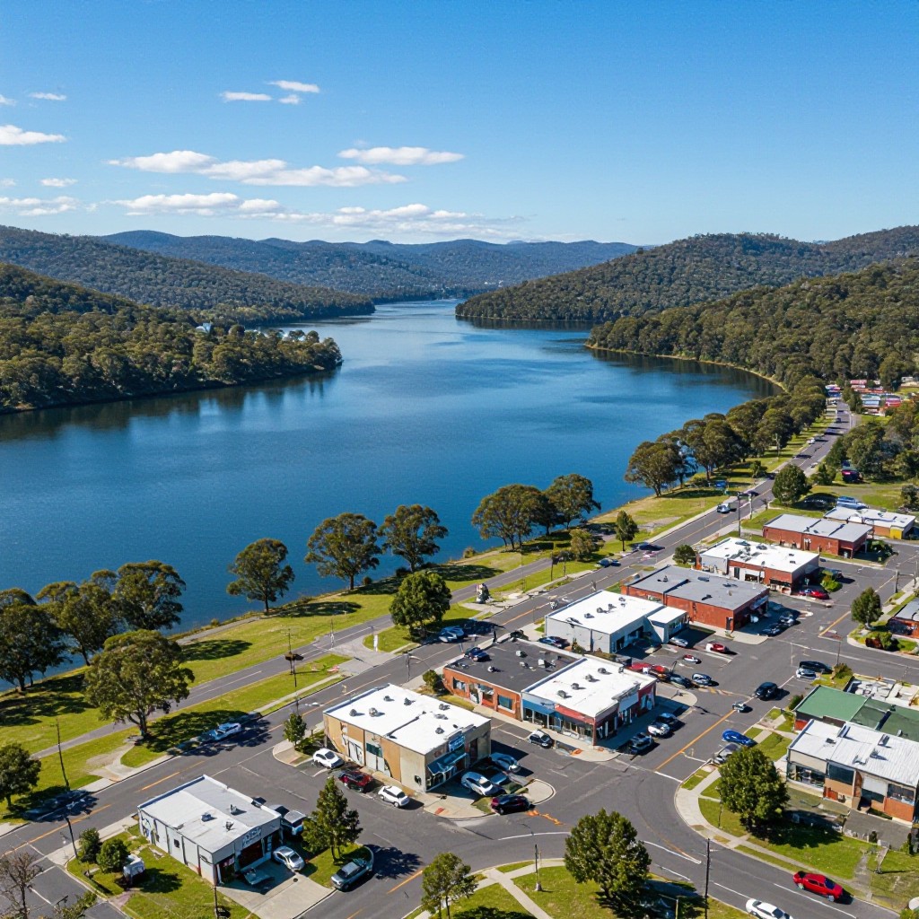 Upper Yarra Dam view and local township