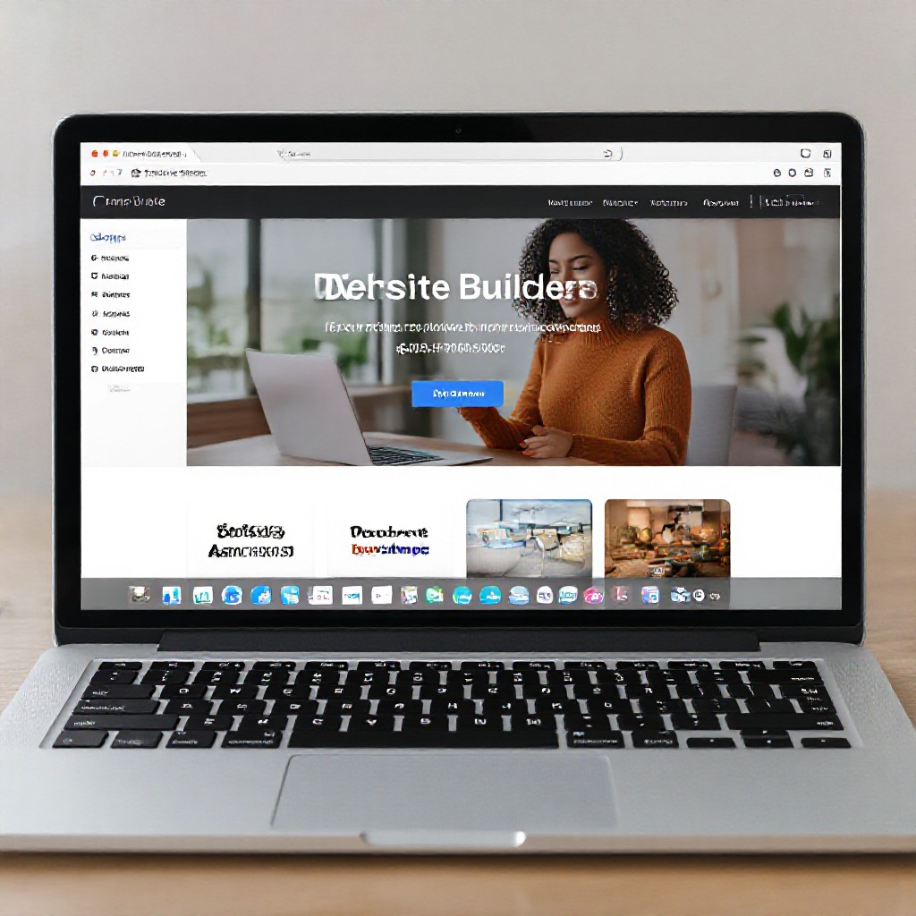website builder on laptop