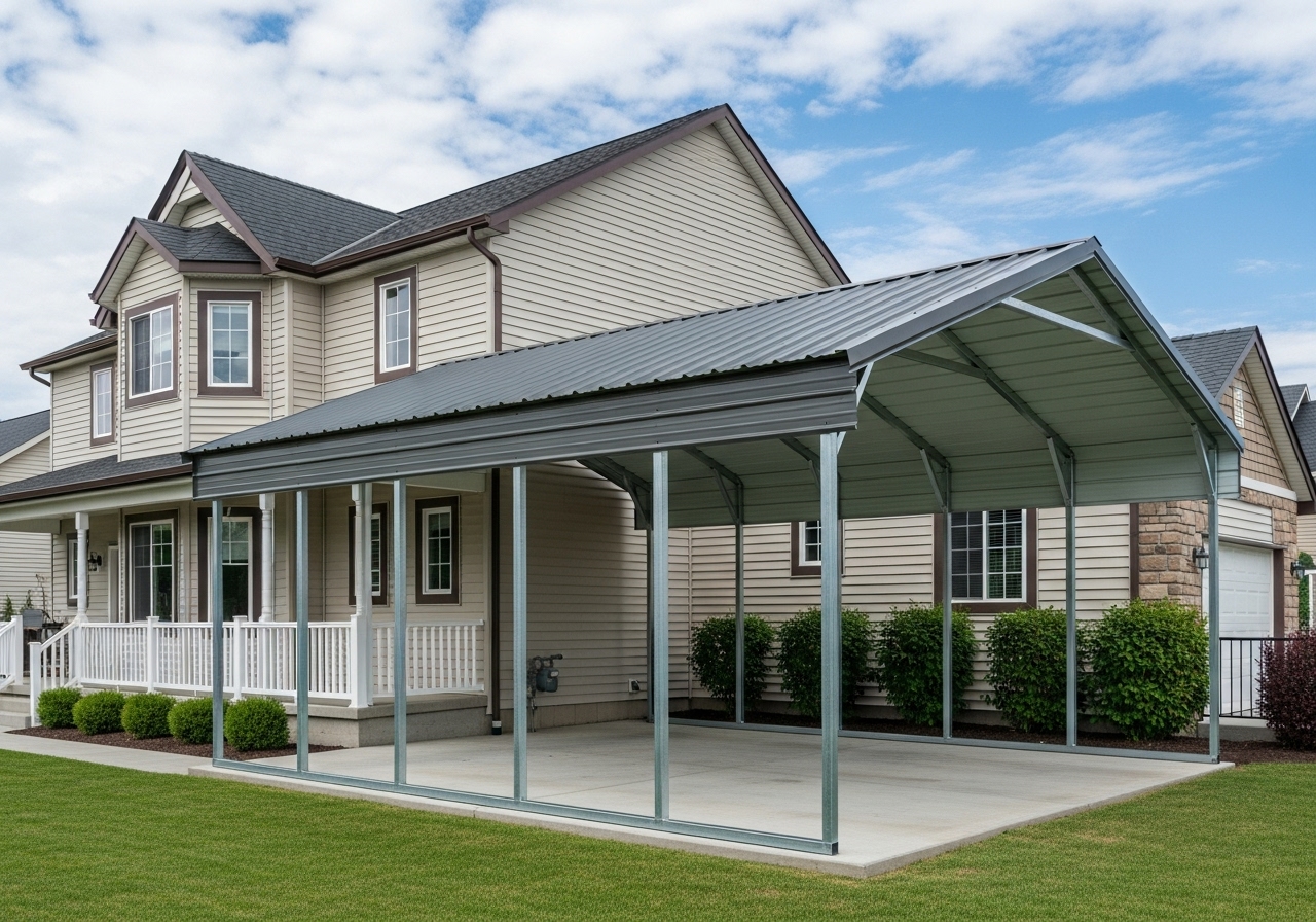 Metal carport installation