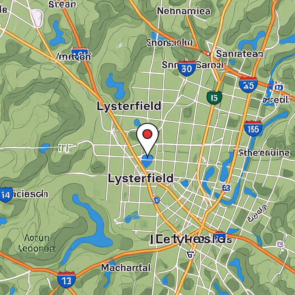 Map showing Lysterfield location pin