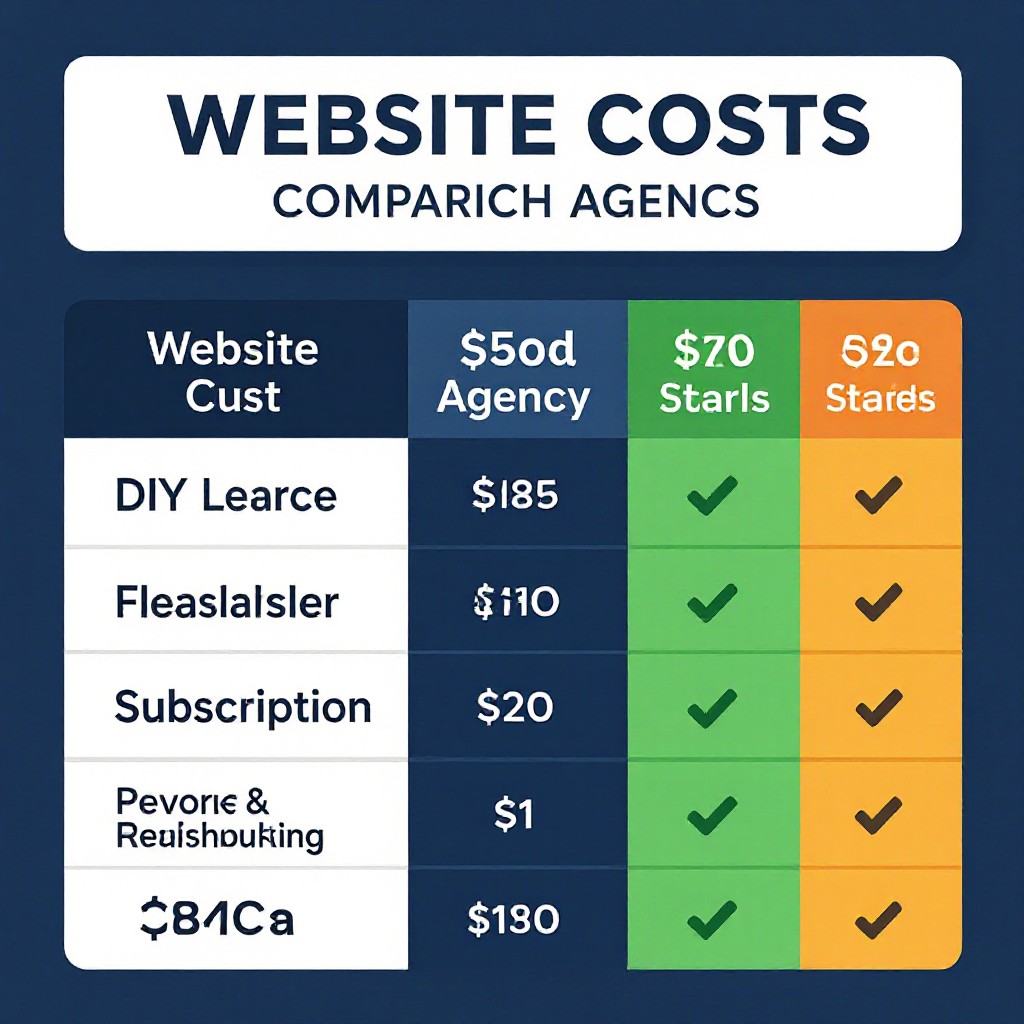 Website cost comparison infographic
