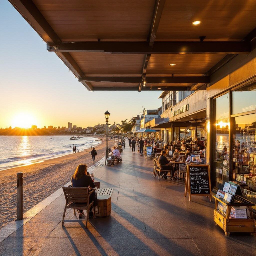 Middle Brighton foreshore and shops