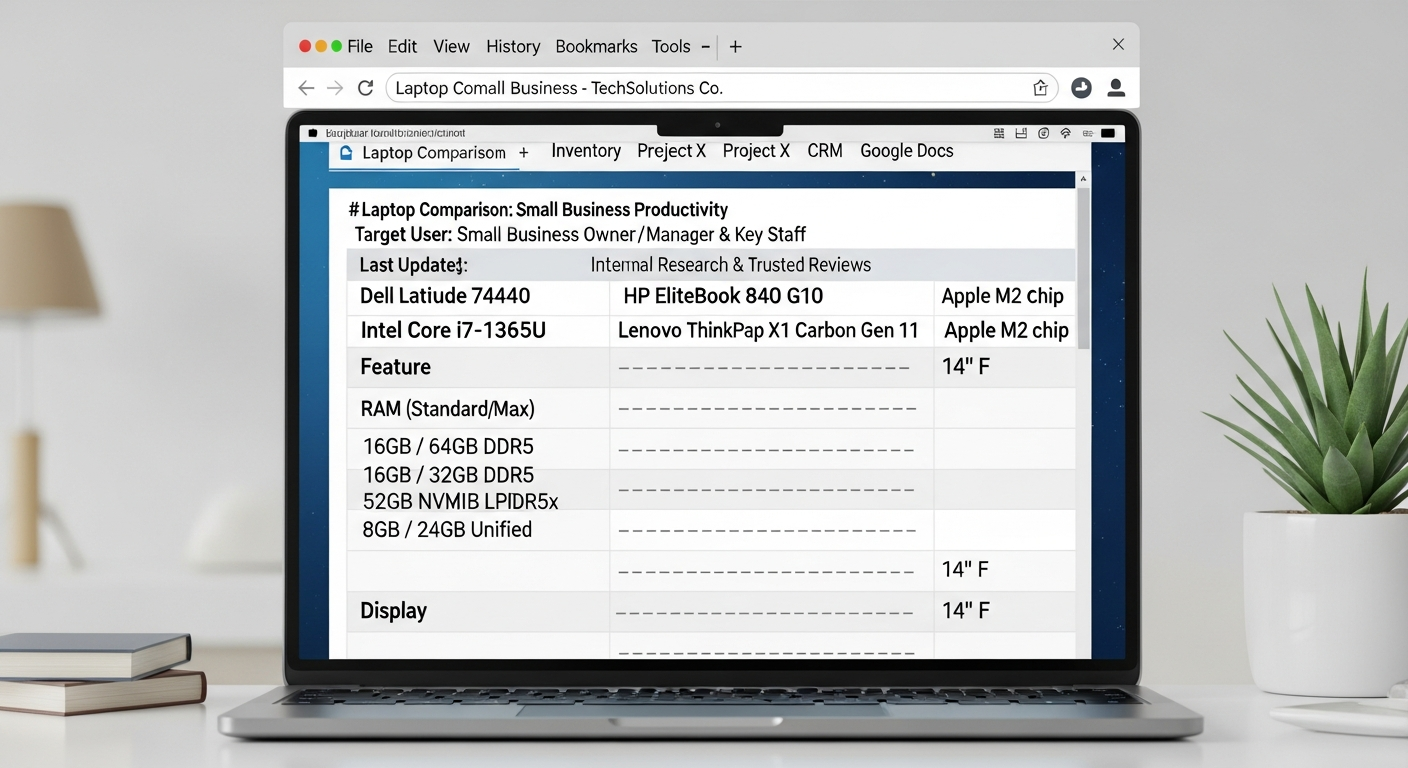 Comparison on laptop