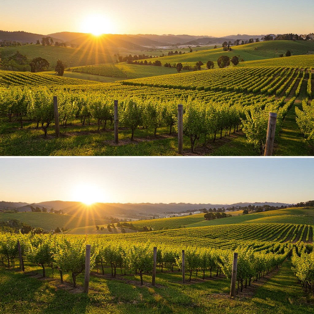 Coldstream Yarra Valley vineyard sunrise