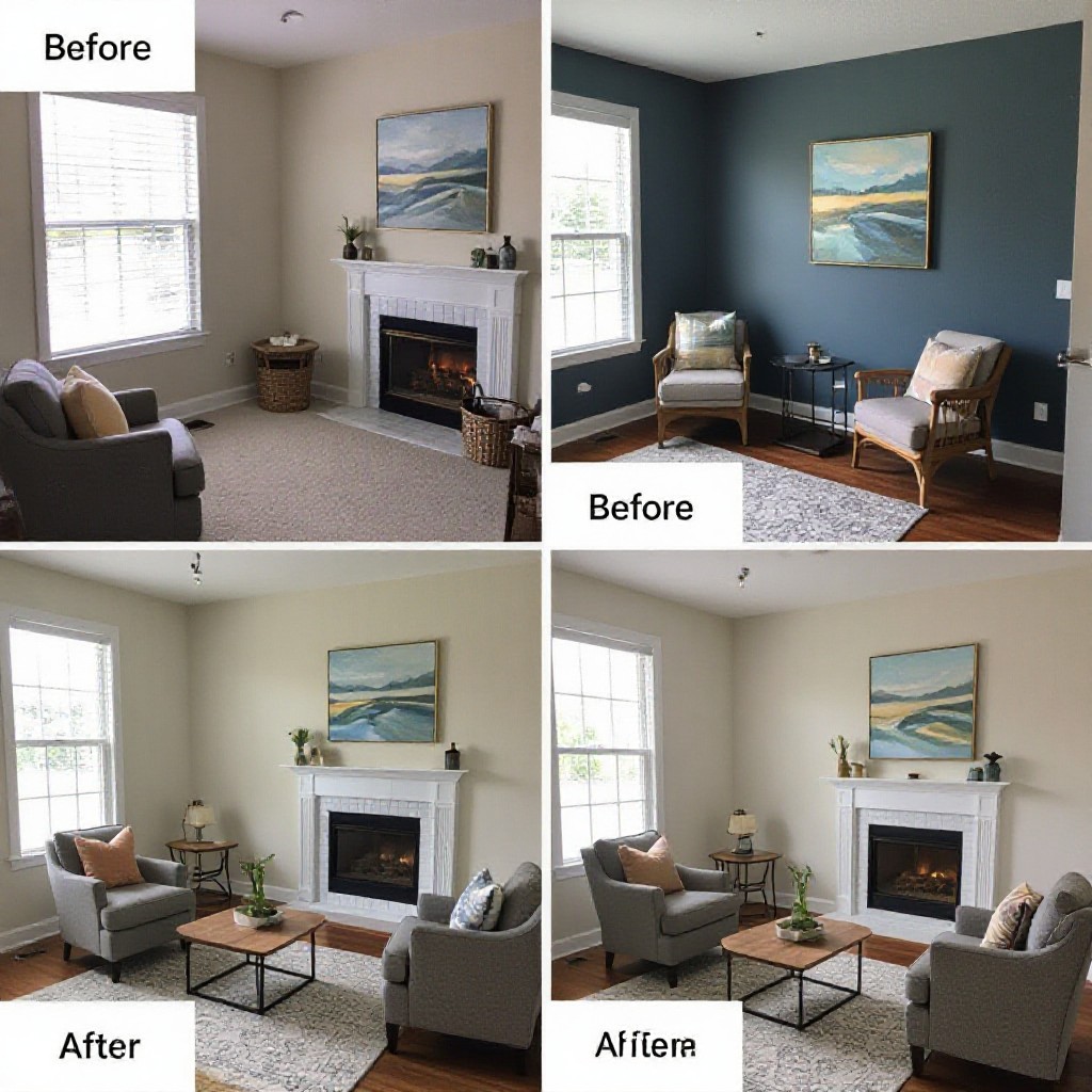 Before and after painting transformation