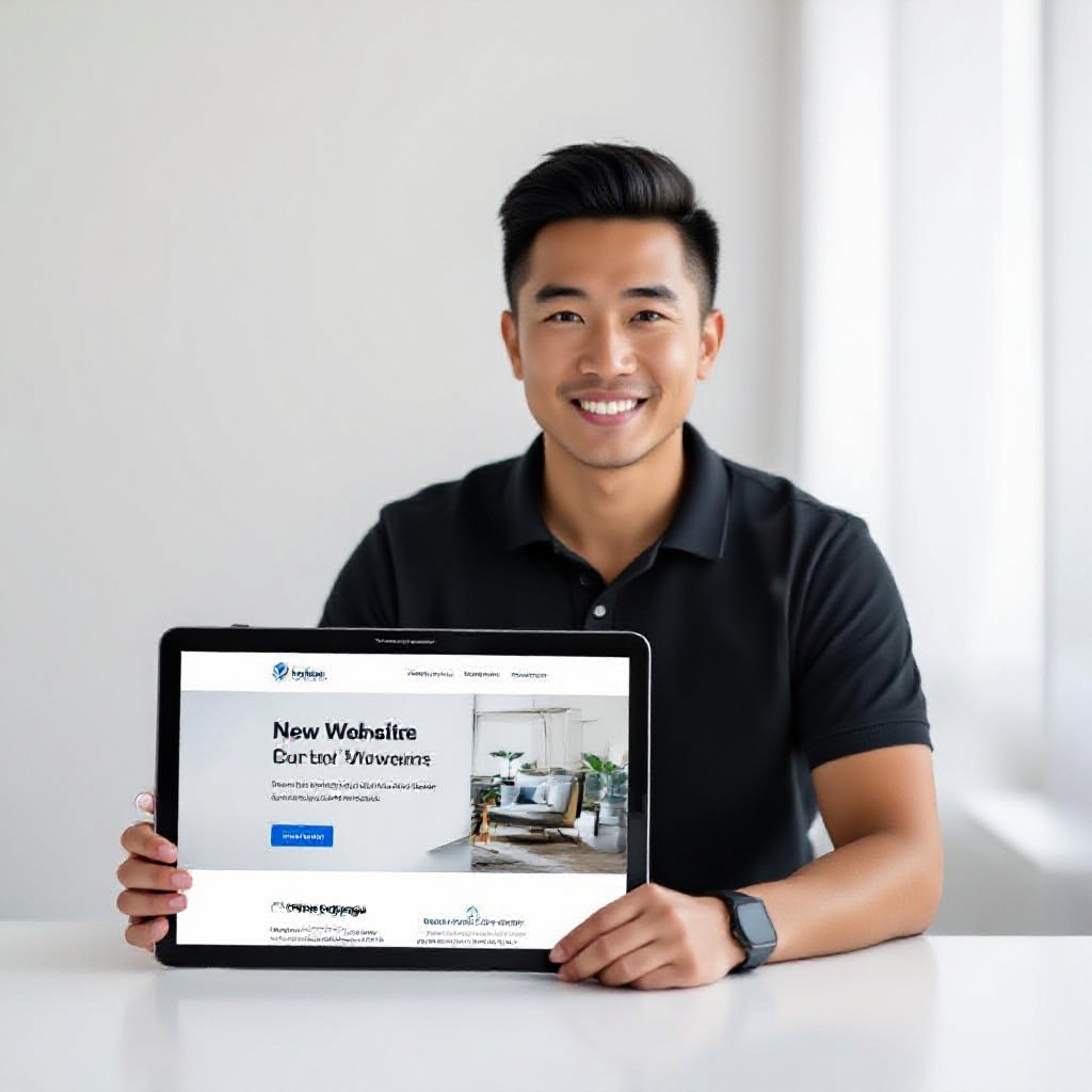 Starter website on tablet