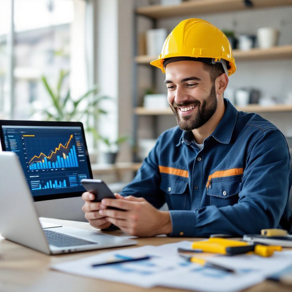 analytics on phone showing growth