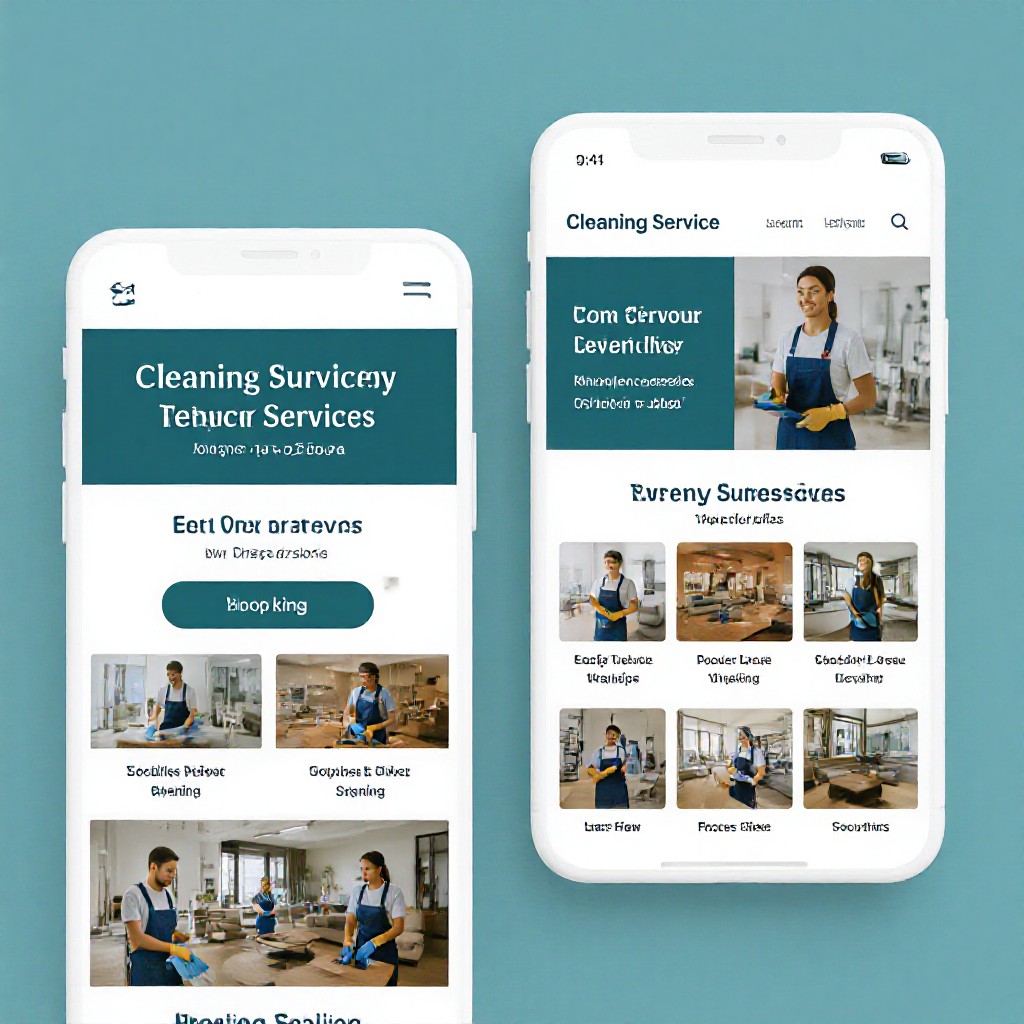 Cleaning services website mockup