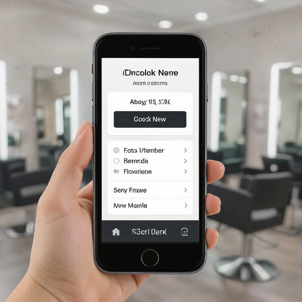 Salon website and booking calendar on mobile