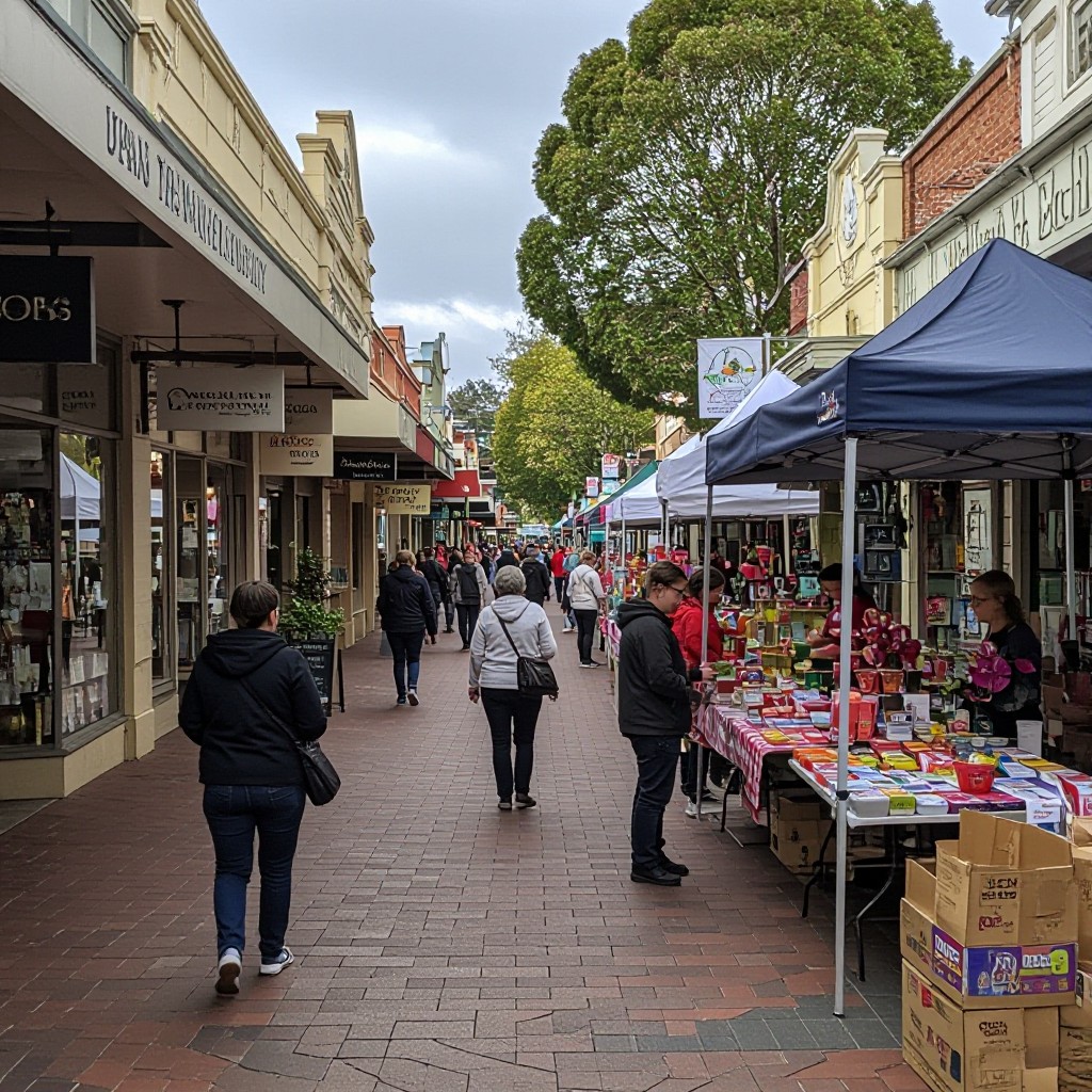 Upper Ferntree Gully high street with local businesses